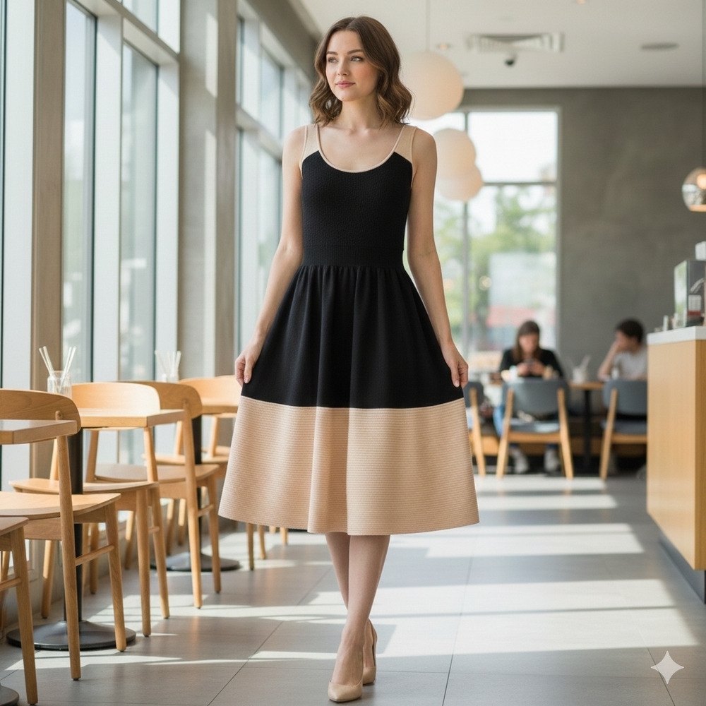 Kate‎ Spade Black and Cream Sweater Dress